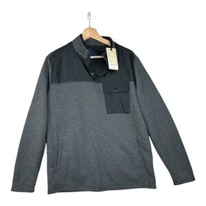 New Nomad‎ Quarter Snap Pullover Sweater Mens size Medium Gray/Black